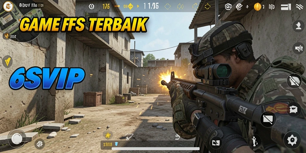 Screenshot gameplay 6SVIP yang menampilkan pertarungan seru di dunia FPS.