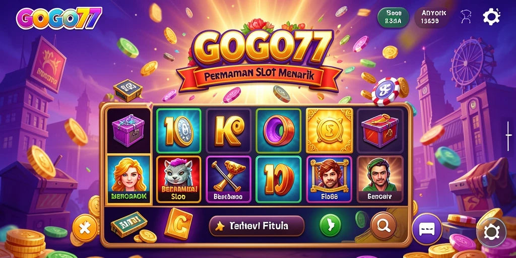 Screenshot utama GOGO77 menampilkan gameplay Slot yang seru.