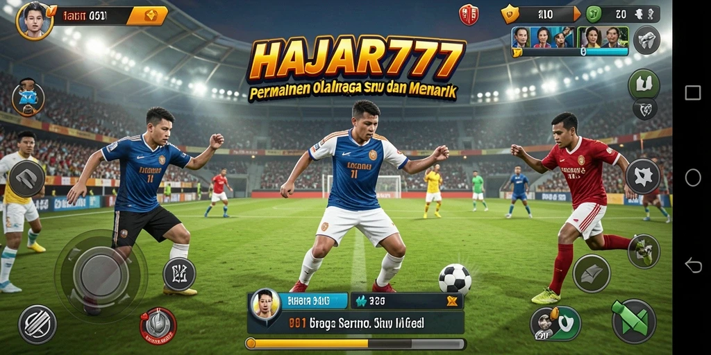 Menampilkan gameplay seru di lapangan olahraga.