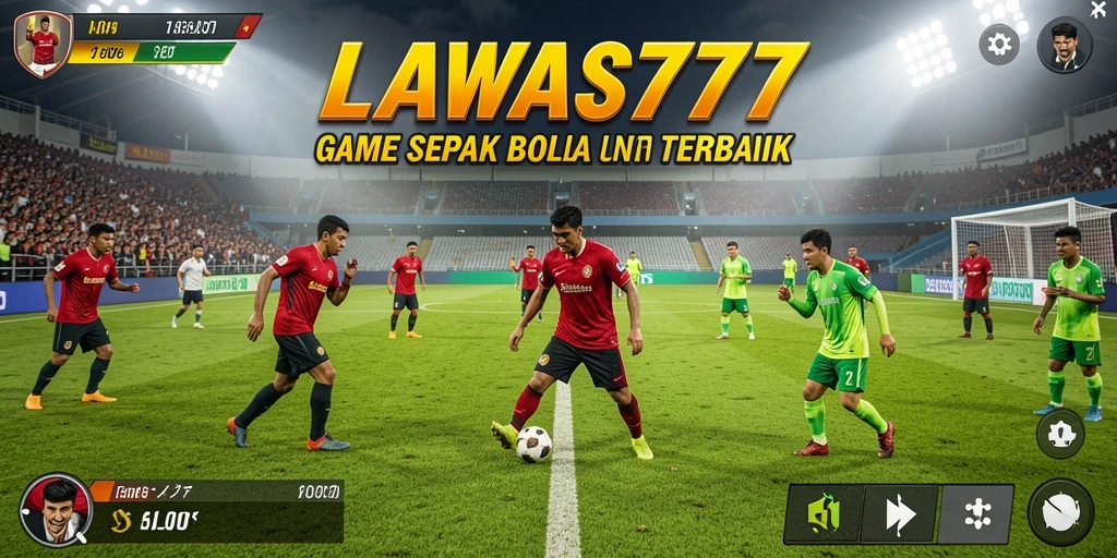 Tampilan gameplay LAWAS777 yang seru dan mendebarkan di lapangan sepak bola.