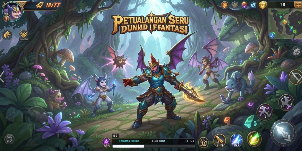 Tampilan gameplay NV77 yang menampilkan aksi petualangan seru.