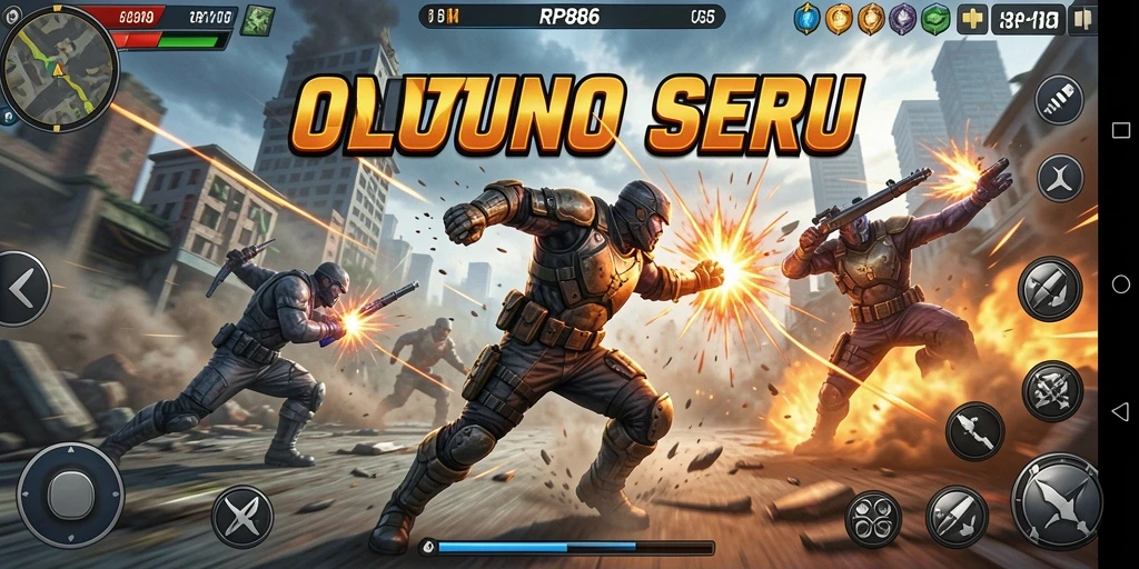 Tampilan gameplay seru dengan aksi yang mendebarkan di RP886.
