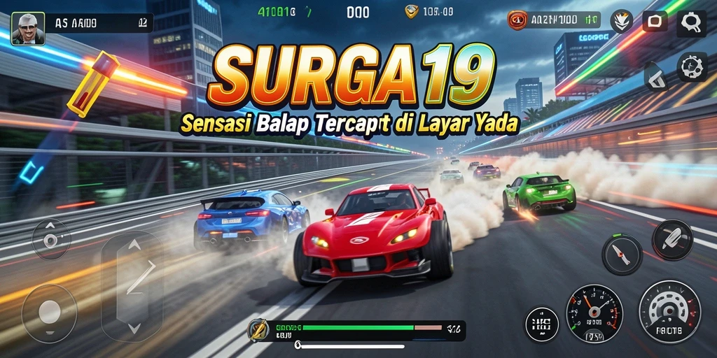 Gameplay SURGA19 menampilkan aksi balap yang menegangkan dan realistis.